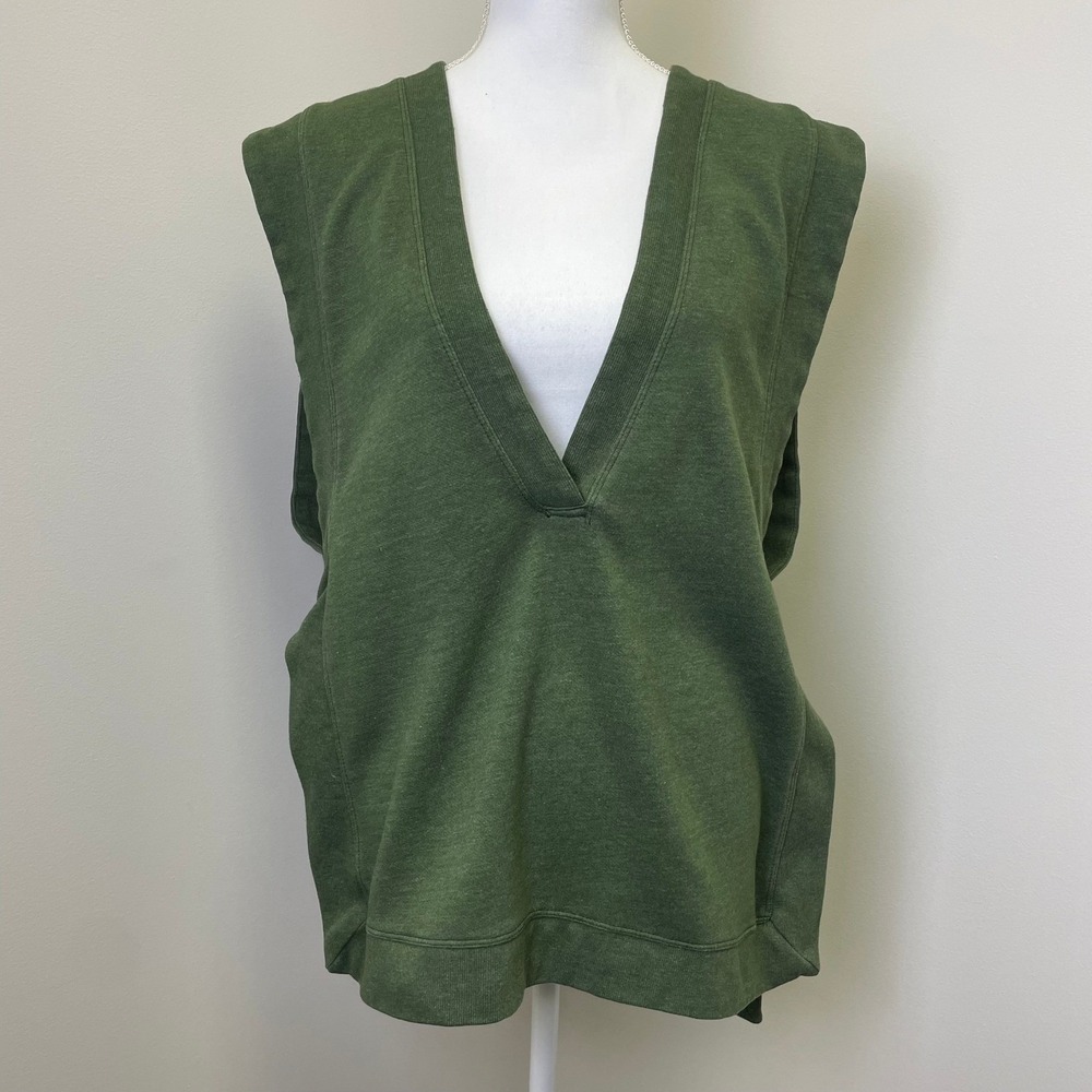 Pilcro Anthropologie Oversizes V-Neck Sleeveless Sweatshirt Vest M beach
